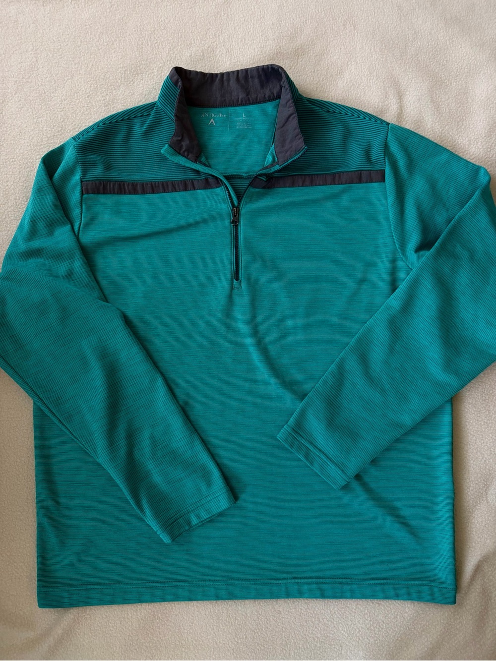 Antigua Men's Teal Half-Zip Lightweight Pullover Jacket
